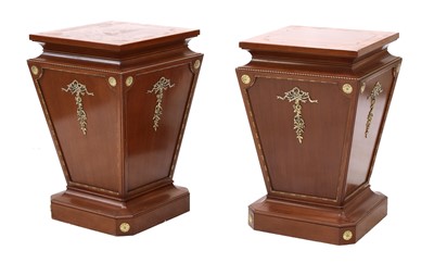 Lot 38 - A pair of mahogany pedestals