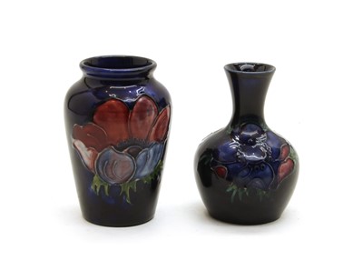 Lot 58 - Two Walter Moorcroft 'Anemone' Miniature Vases