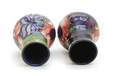 Lot 59 - Two Walter Moorcroft 'Anemone' vases