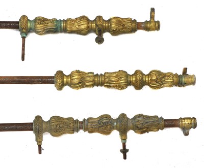 Lot 202 - A set of four French iron & gilt bronze window locks
