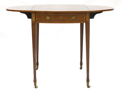 Lot 790 - A George III mahogany, rosewood crossbanded and satinwood inlaid Pembroke table