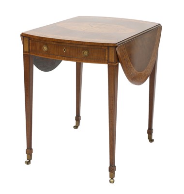 Lot 790 - A George III mahogany, rosewood crossbanded and satinwood inlaid Pembroke table