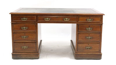 Lot 258 - A mahogany pedestal desk