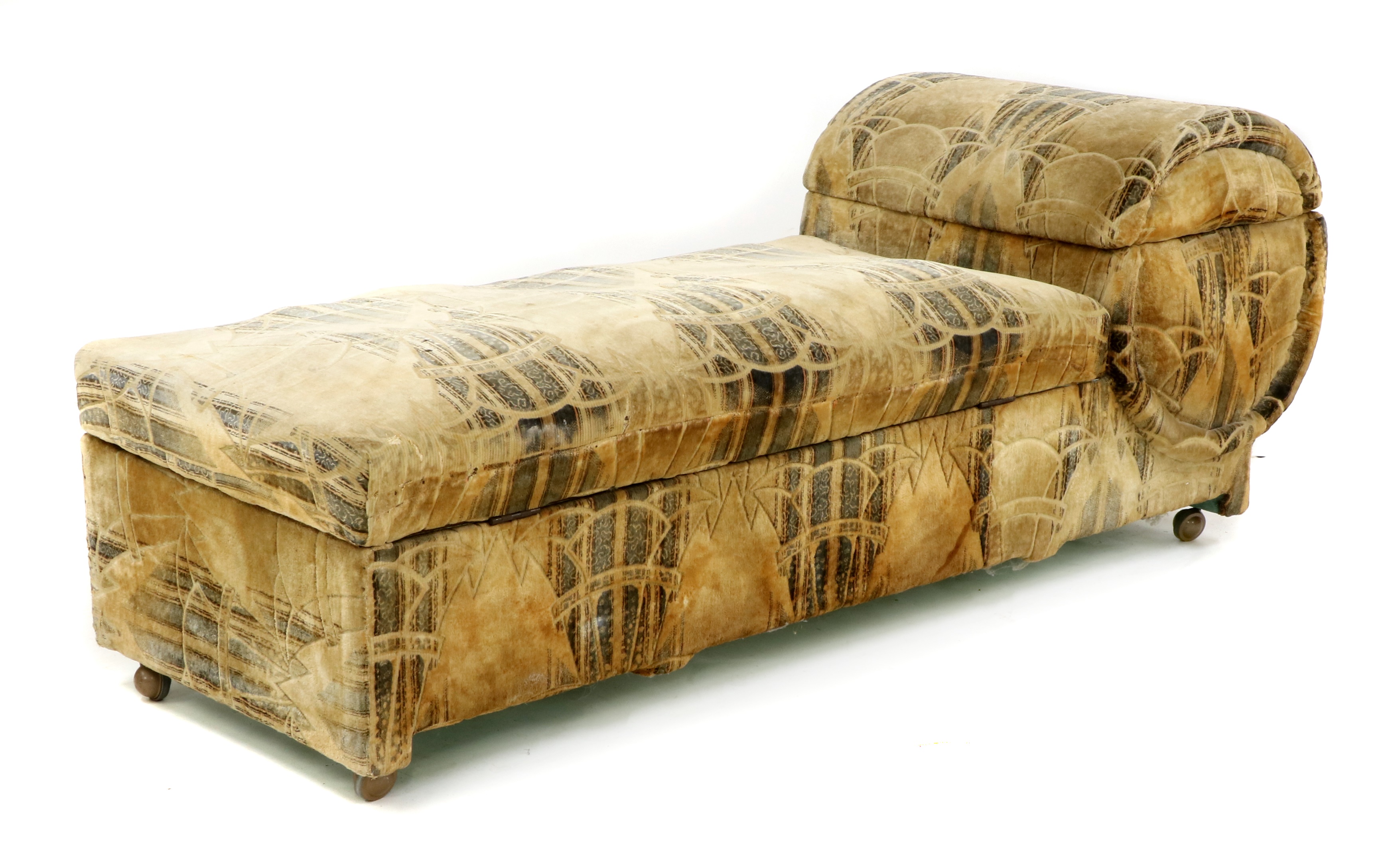 Lot 110 An Art Deco upholstered ottoman,