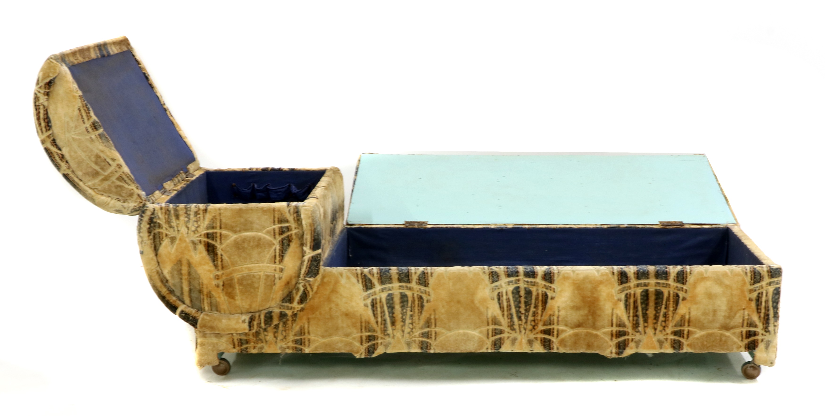 Lot 110 An Art Deco upholstered ottoman,