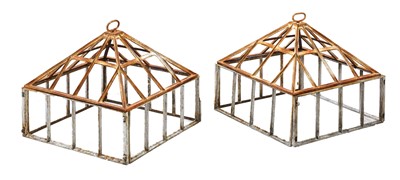 Lot 404 - A pair of iron garden cloches