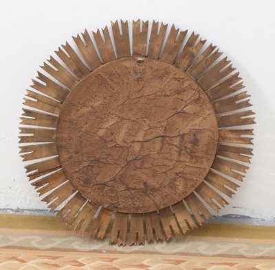 Lot 199 - A Spanish giltwood sunburst wall mirror