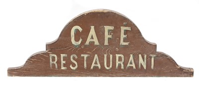 Lot 733 - A painted wooden café restaurant sign