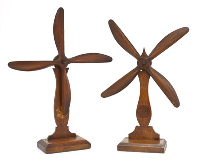 Lot 715 - A pair of carved wooden whirligig mantel ornaments