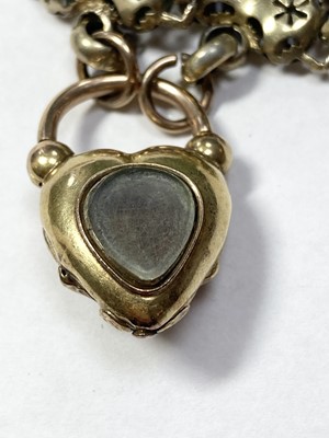 Lot 2 - A Victorian gold heart shaped padlock clasp