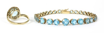 Lot 254 - A 9ct gold blue topaz bracelet