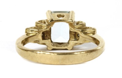 Lot 160 - A gold aquamarine and diamond ring