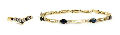 Lot 149 - A 9ct gold sapphire bracelet