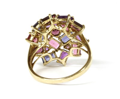 Lot 296 - A 9ct gold assorted gemstone cluster ring
