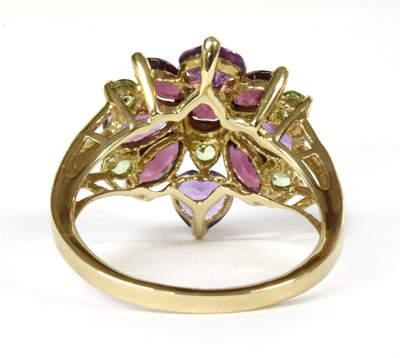 Lot 295 - A 9ct gold assorted gemstone cluster ring
