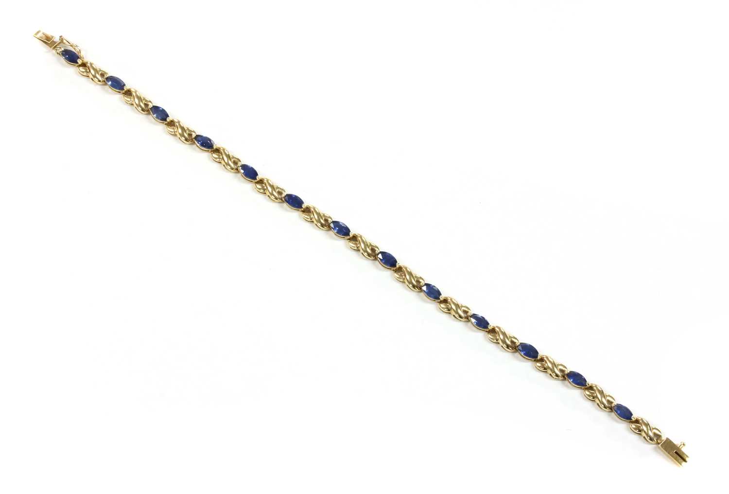 Lot 142 - A 9ct gold sapphire bracelet