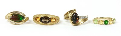Lot 380 - Four 9ct gold rings