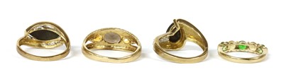 Lot 380 - Four 9ct gold rings