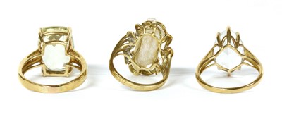 Lot 398 - A 9ct gold spodumene and diamond ring