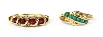 Lot 116 - A 9ct gold ruby and diamond ring