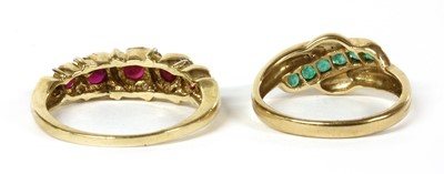 Lot 116 - A 9ct gold ruby and diamond ring
