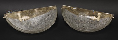 Lot 132 - A pair of Lalique 'Charmes' glass wall lights