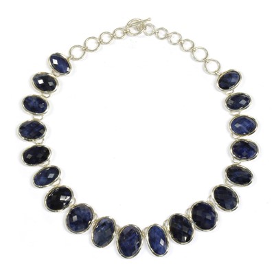 Lot 152 - A silver sapphire necklace