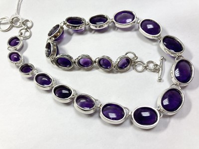 Lot 276 - A sterling silver amethyst necklace