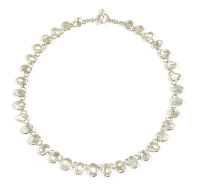 Lot 337 - A silver moonstone necklace