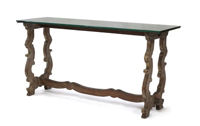 Lot 161 - A bleached oak console table