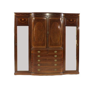 Lot 270 - An Edwardian inlaid mahogany compactum wardrobe