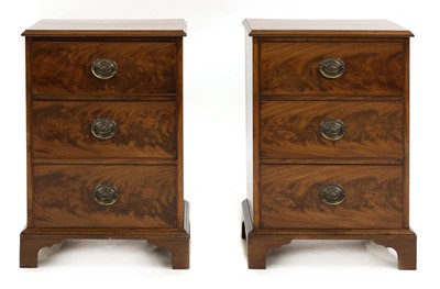 Lot 332 - A pair of flame mahogany pedestal chests