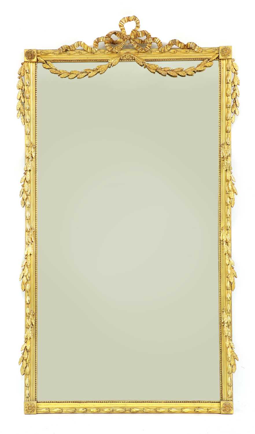 Lot 190 - A French giltwood pier mirror