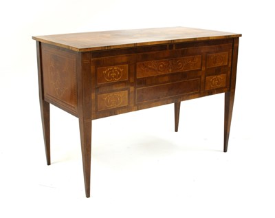 Lot 258 - A walnut and inlaid dressing table