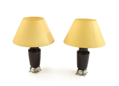 Lot 269 - A pair of vase form table lamps