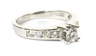 Lot 80 - A white gold single stone diamond ring