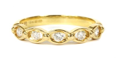 Lot 158 - An 18ct gold diamond half eternity ring