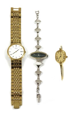 Lot 268 - A ladies' chrome plated Jaquet-Droz mechanical bracelet watch, c.1970