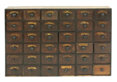 Lot 906 - A chest of apothecary drawers