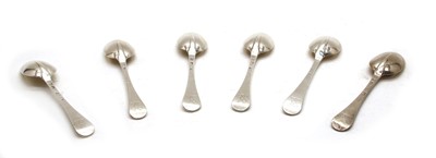 Lot 1 - A set of five George I silver rat-tail back spoons