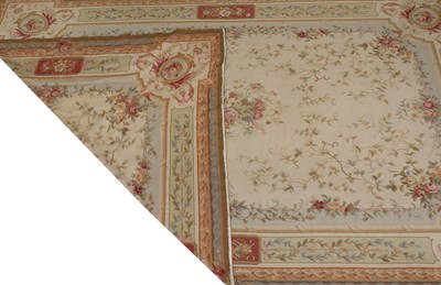 Lot 33 - An extremely large Aubusson design needlework carpet