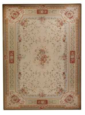 Lot 33 - An extremely large Aubusson design needlework carpet