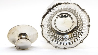 Lot 10 - A Victorian silver circular dish with pierced border