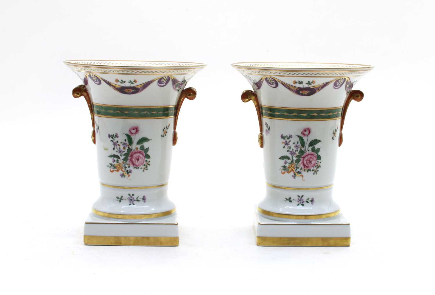 Lot 136 - A pair of Portuguese Vidal Arte porcelain vases
