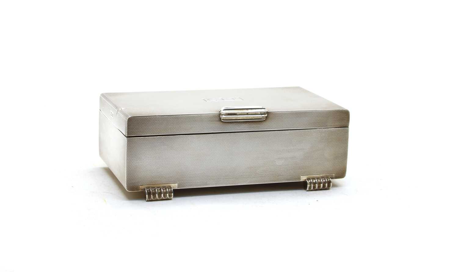 Lot 138 - A mid-20th century silver cigarette box