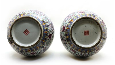 Lot 99 - A pair of modern Chinese doucai double gourd vases