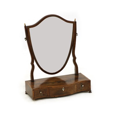 Lot 160 - A George III inlaid mahogany Hepplewhite design toilet mirror