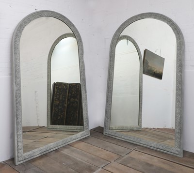 Lot 197 - Pair of large French painted mirrors