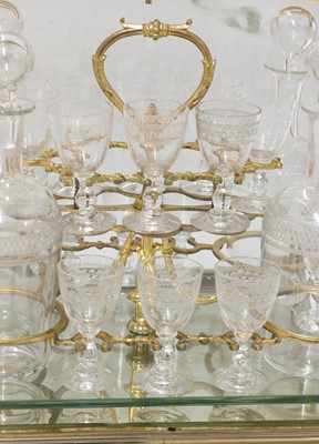 Lot 301 - A French Napoleon III ormolu and glass cave à liqueur