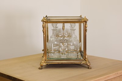 Lot 301 - A French Napoleon III ormolu and glass cave à liqueur